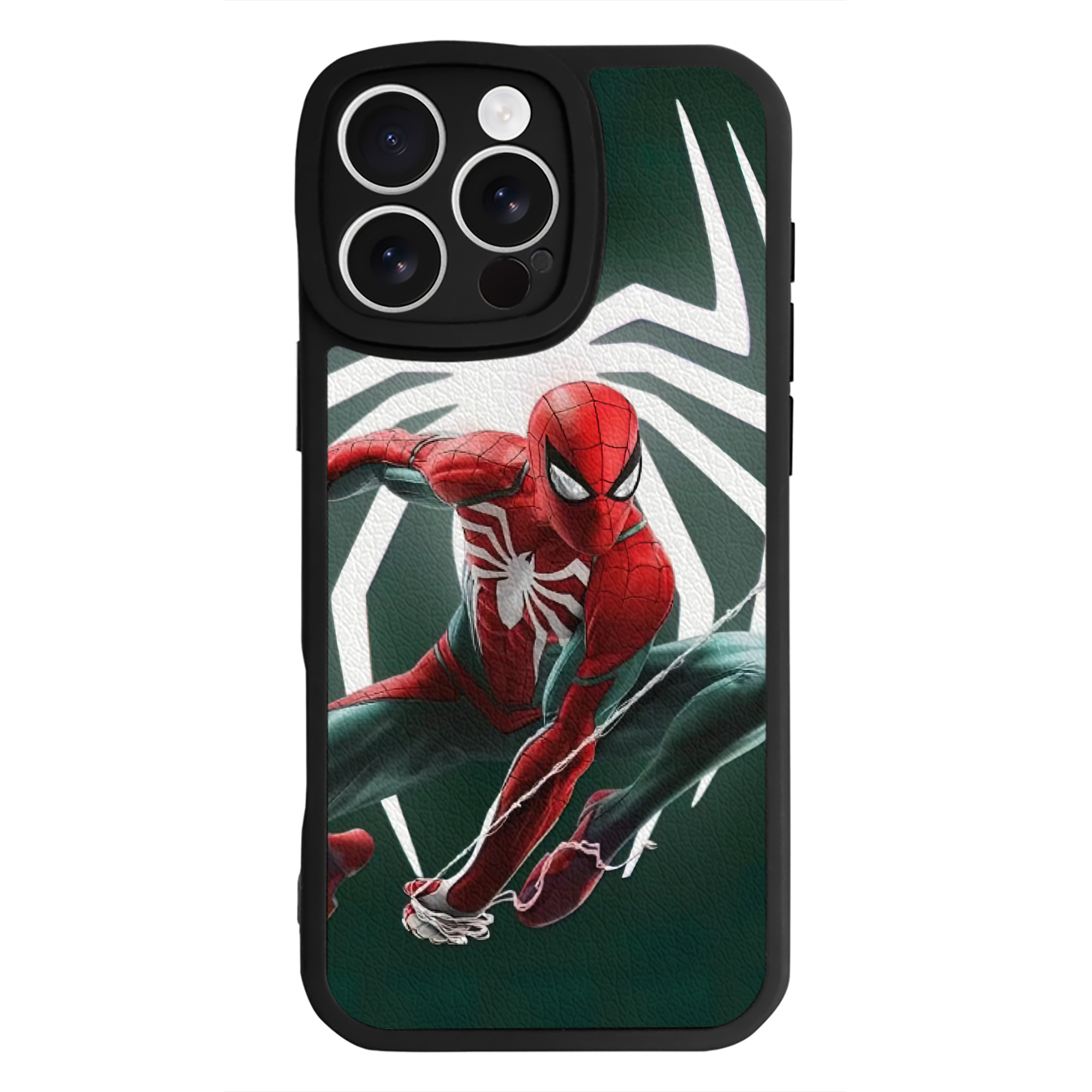 Spider Man スパイダーマン 【iPhone 16シリーズ対応】シリコンスマホケース（レザー調） 材質：シリコン